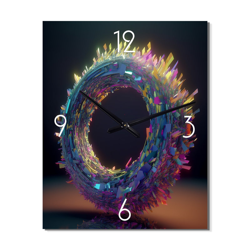 Horloge murale en spirale néon, H 40 po x l 30 po x P 1 po