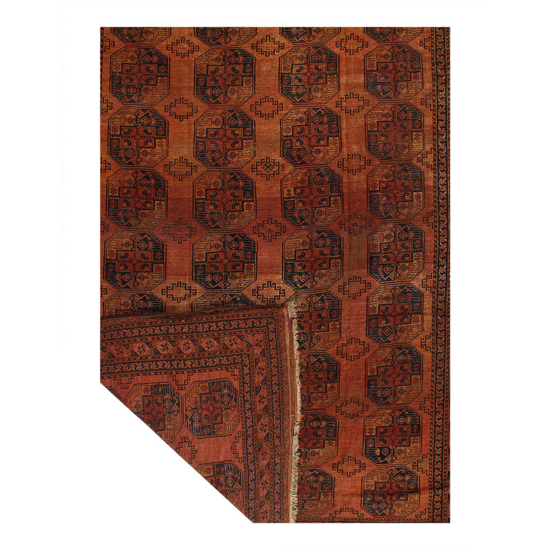 Antique Afghan Beshir Rug 9'2"X 15.9"