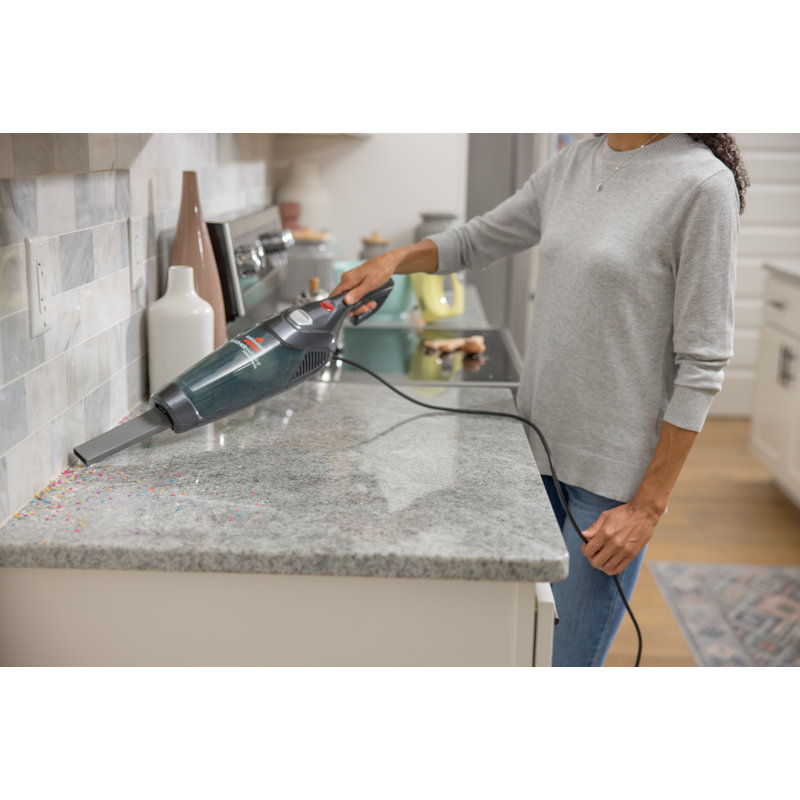 Gray Lightweight Bagless Stick Vacuum with Crevice Tool