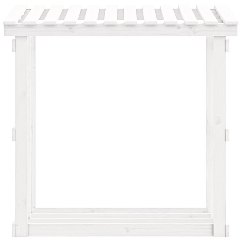 Firewood Rack 108x64.5x109 cm Solid Wood Pine, White