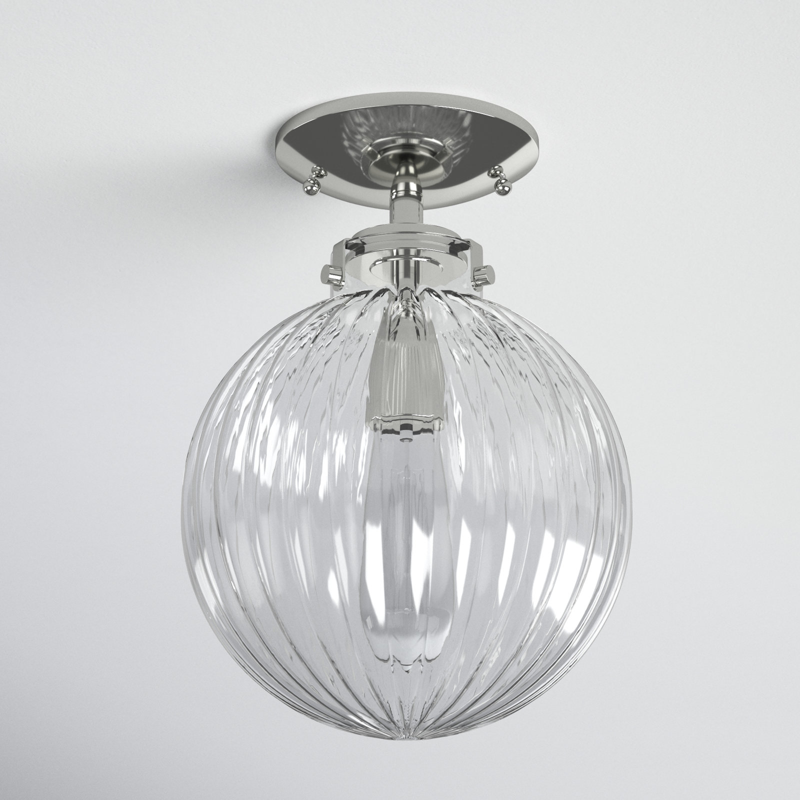 Kaydan Single Light Semi Flush Mount, Polished Nickel