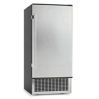 15 In. 80 Lb./24 H Freestanding Full Size Cubes Commercial Under Ice Maker Machine, Stainless Steel, Gravity Drainage