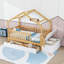 Lit pour tout-petit avec barrière, commode de rangement et tiroirs Wodoen