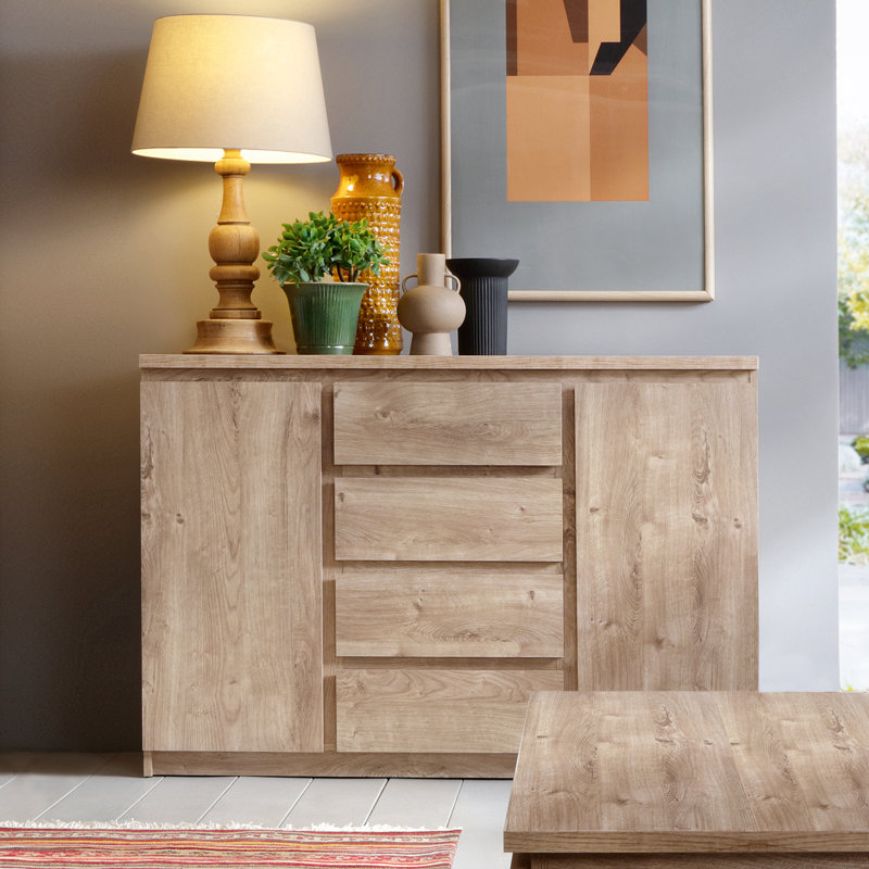 Canizales 135.4cm W 4 - Drawer Chest of Drawers, Oak