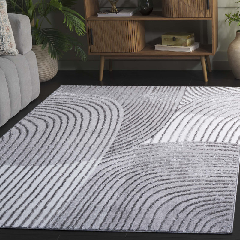 Tapis ivoire / gris Maya 115, Rectangle 9 pi x 12 pi