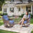 Circlarmino 7-Piece All-Weather Outdoor Wicker Square Fire Pit Conversation Set With Swivel Gliders, Ottomans And Side Table For Patio-1974805402
