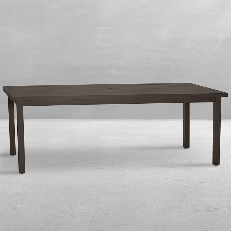 Club Aluminum Outdoor Dining Table, Mahogany