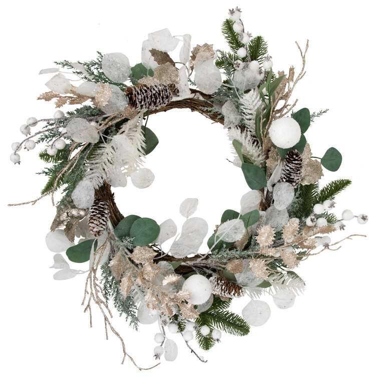 Northlight 24 Prelit Snow White Artificial Christmas Wreath