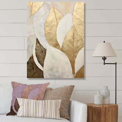 Gold Minimalism Leaves Collage III - Print