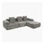Canapé modulaire à compression profonde avec méridienne confortable, canapé-lit modulaire en forme de L sans os pour salon et salon, velours côtelé gris antique, 3 places, moelleux mi-ferme, américain