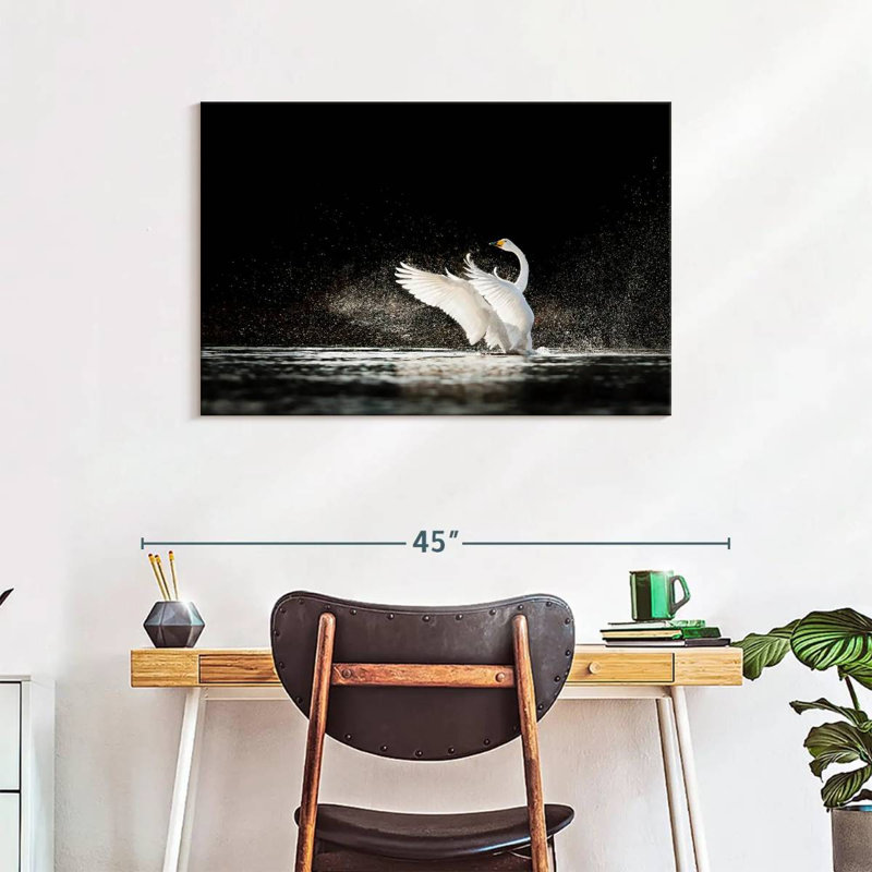Brampt Swan Splashing Water, 24" H x 36" W