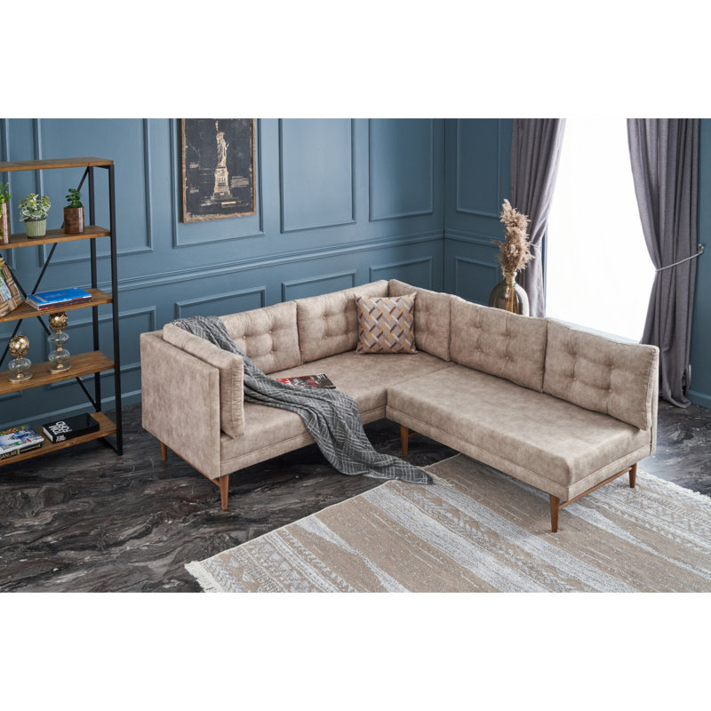 Canapé modulaire Gaberiel, 100 % polyester crème