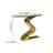 Modern 39.4" White & Gold Curved Console Table with Sintered Stone Top Half Moon Shape