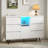 Sideboard Sideboard With High Gloss Design, Led Light, Metal Legs, Six Drawers And A Cabinet
