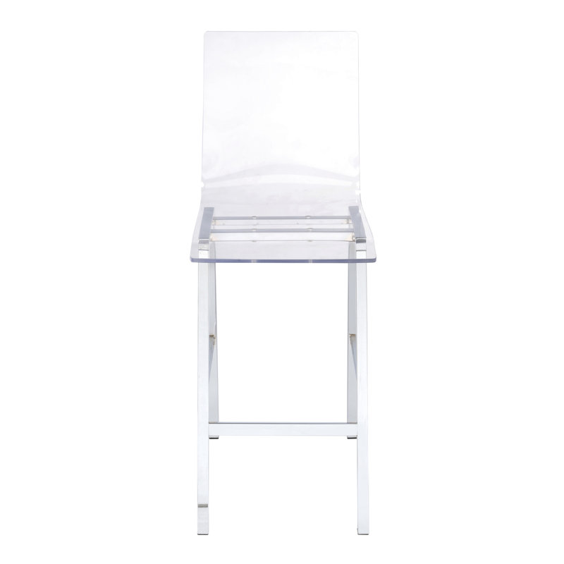 Chaises de hauteur comptoir en acrylique transparent de 2 - polyvalentes pour différents styles d'intérieur et occasions de salle à manger modernes avec dossier en métal