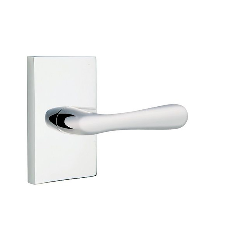 Levier de porte (rosace et placard) avec rosette, Gauche, Chrome poli