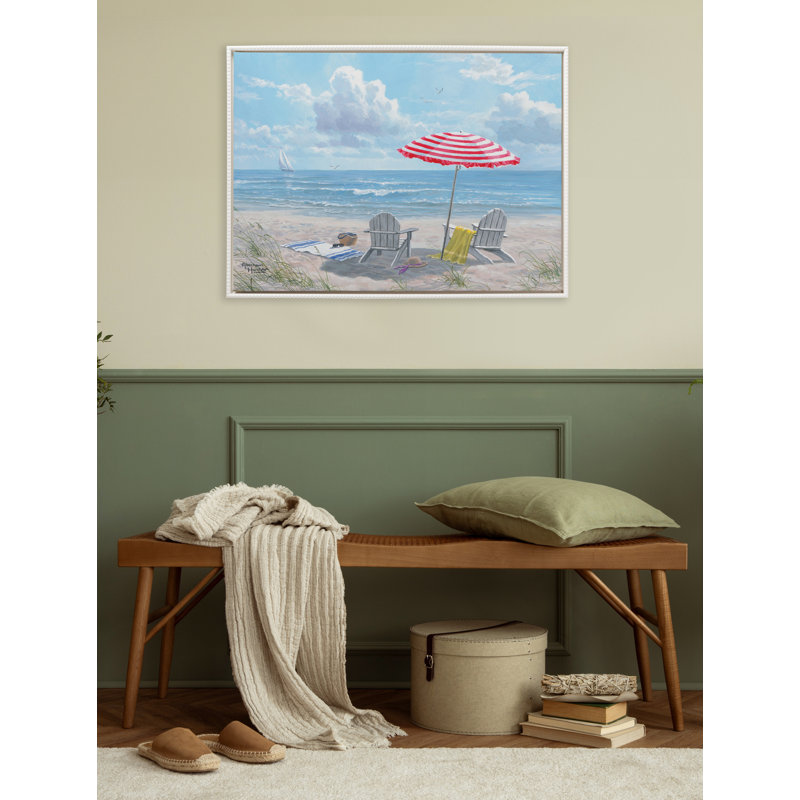 «Beach Day» par Abraham Hunter, reproduction d'art sur toile encadrée