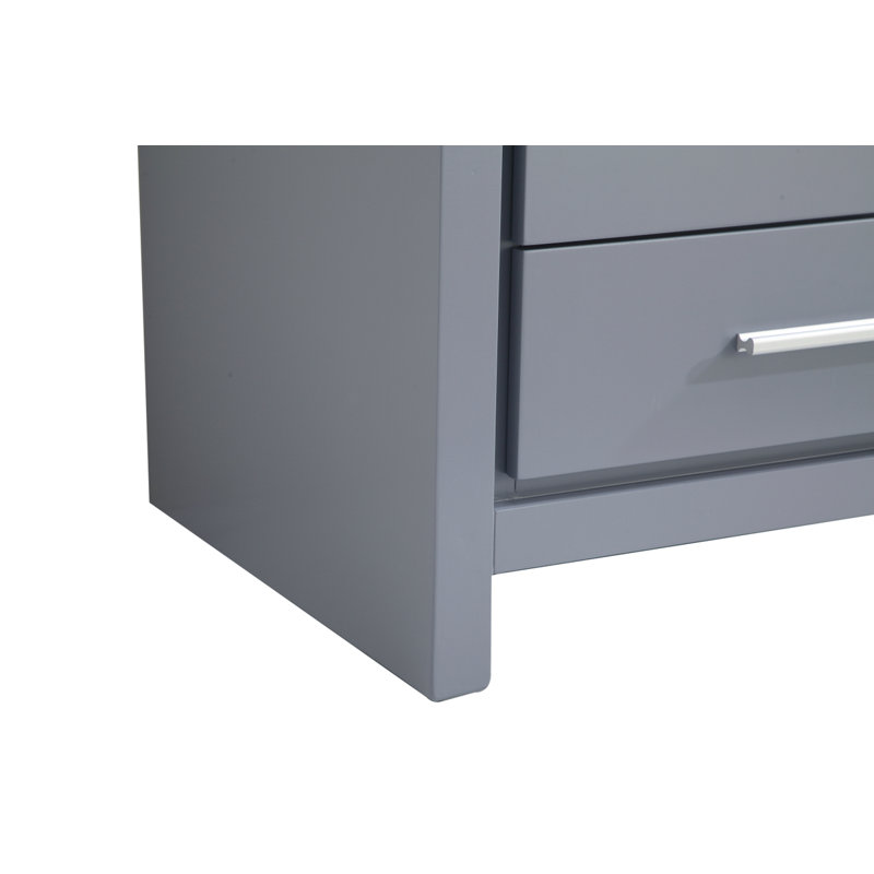 Chellie 30'' Single Bathroom Vanity with Top, Gray, Off-White