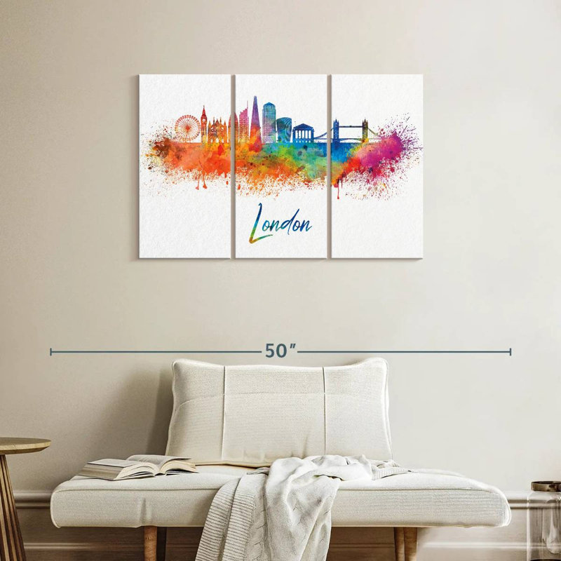 Éclaboussures de peinture de l'horizon Sirci London, H 24 po x l 38 po
