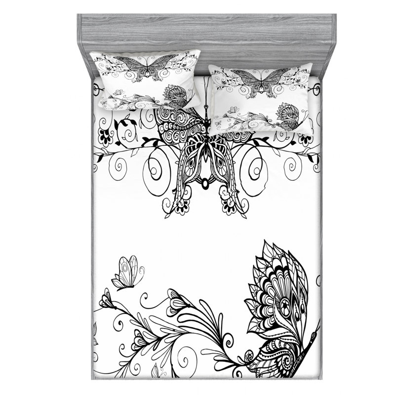 Microfiber Sheet Set, Queen Sheet Set with Fitted Sheet