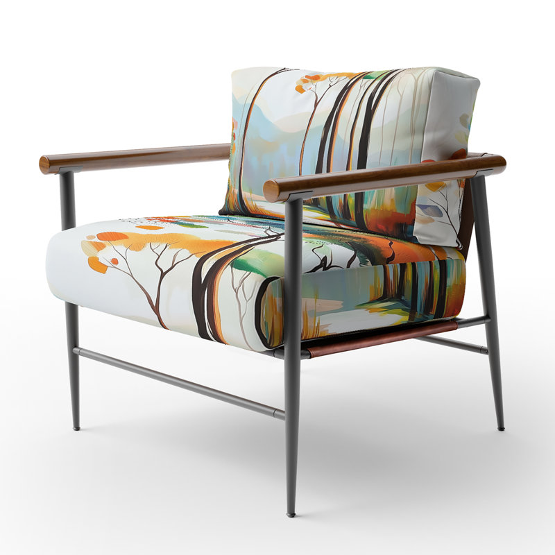 Chaise d'appoint Forest, Brown Round Arms