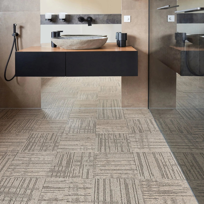 Upham Self-Adhesive Carpet Style Peel and Stick 30 Pack (30 sqm) 30.5 x 30.5cm PVC and Vinyl Tile, Beige