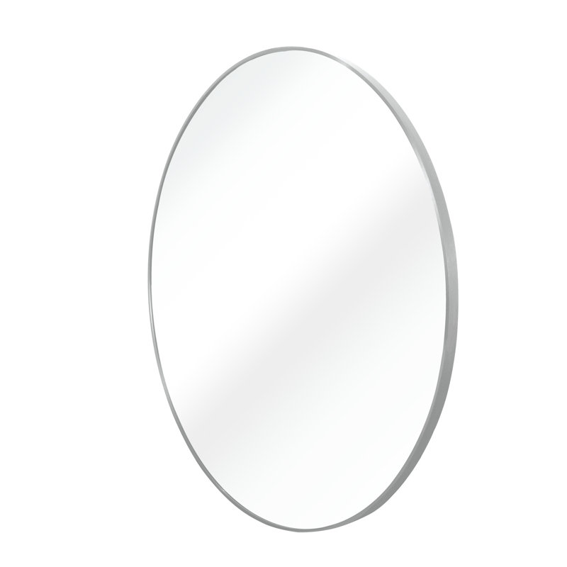 Miroir mural rond de 36 po de diamètre pour salle de bain - Cadre rouille, incassable, verre HD encadré en métal à suspension facile, conception incassable