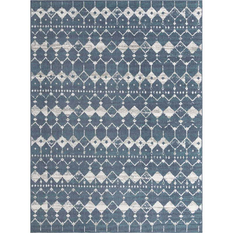 Geometric Indoor / Outdoor Rug, Rectangle 9' x 12'