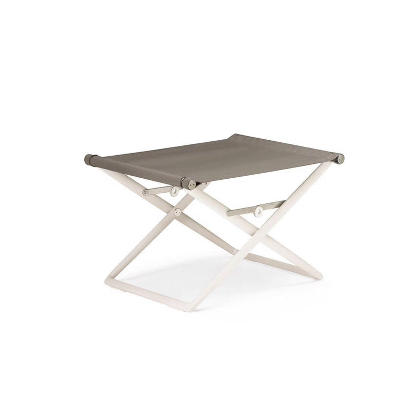 Seax Outdoor Ottoman, White, Sail Taupe