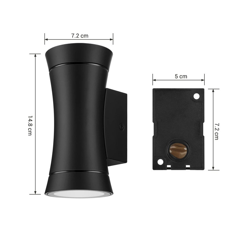 Matte Black 14.8cm H Outdoor Sconce