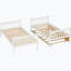 Lit simple superposé simple au-dessus de simple avec lit gigogne et barrière de sécurité-88713378