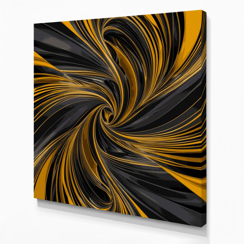 Art mural sur toile noir Op Art, H 12 po x l 12 po