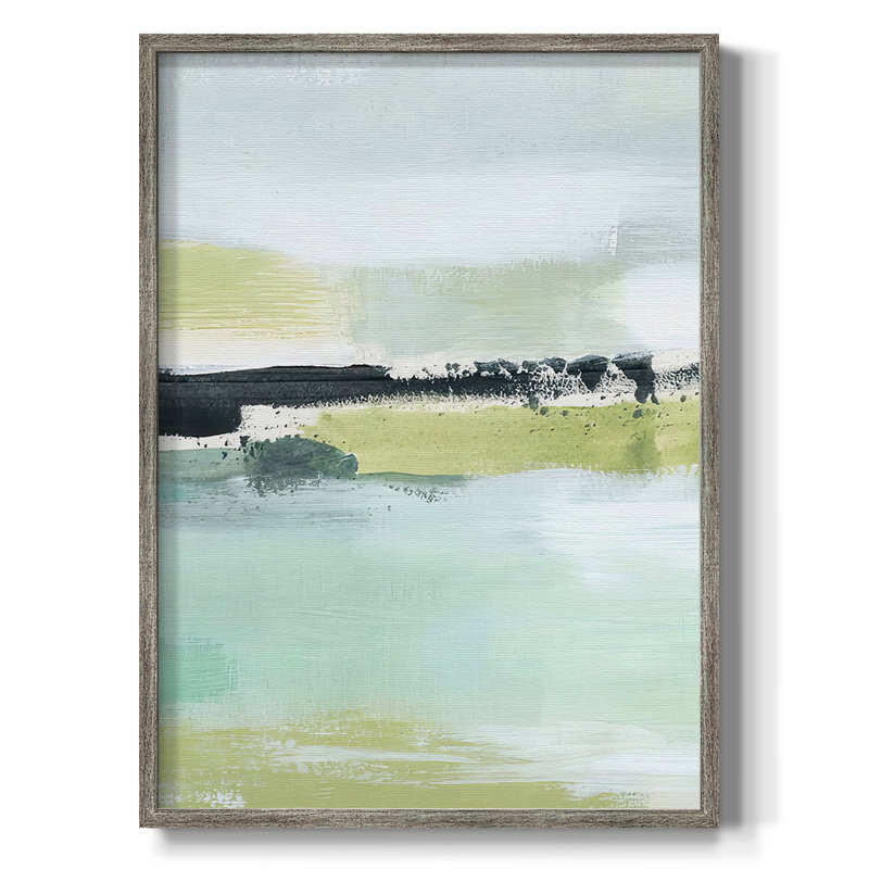 Sea Green Layers I Framed Print - Solid Wood, 15" H x 12" W