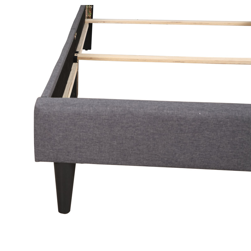 Upholstered Panel Bed, Queen, Light Gray