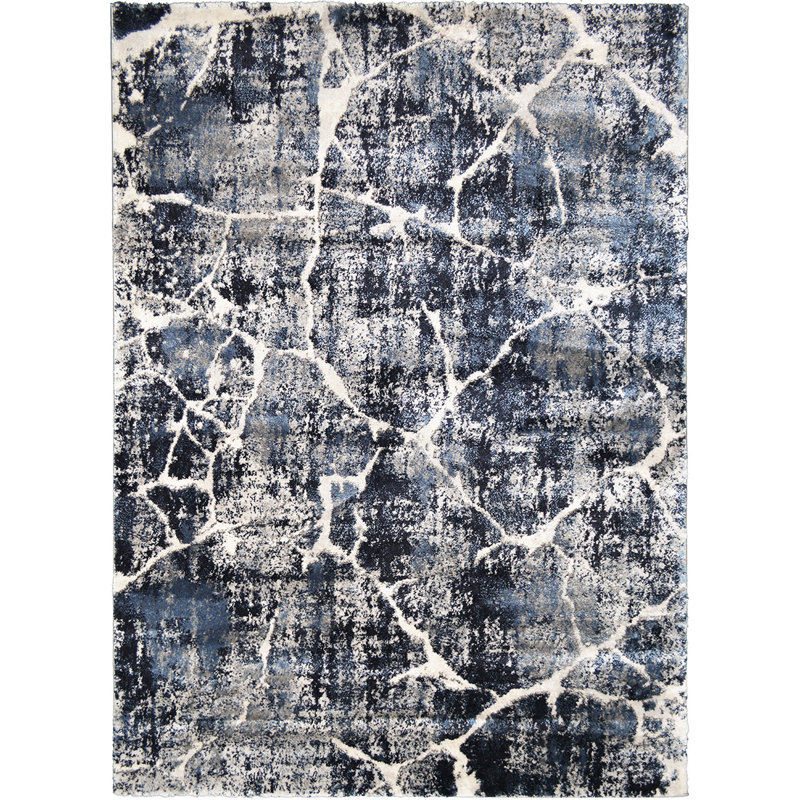 Tapis bleu marine Maka, Rectangle 5 pi 3 po x 7 pi 3 po