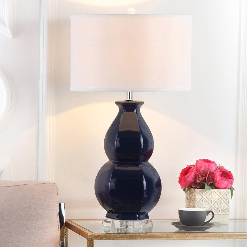 Aiza Ceramic Table Lamp, Navy