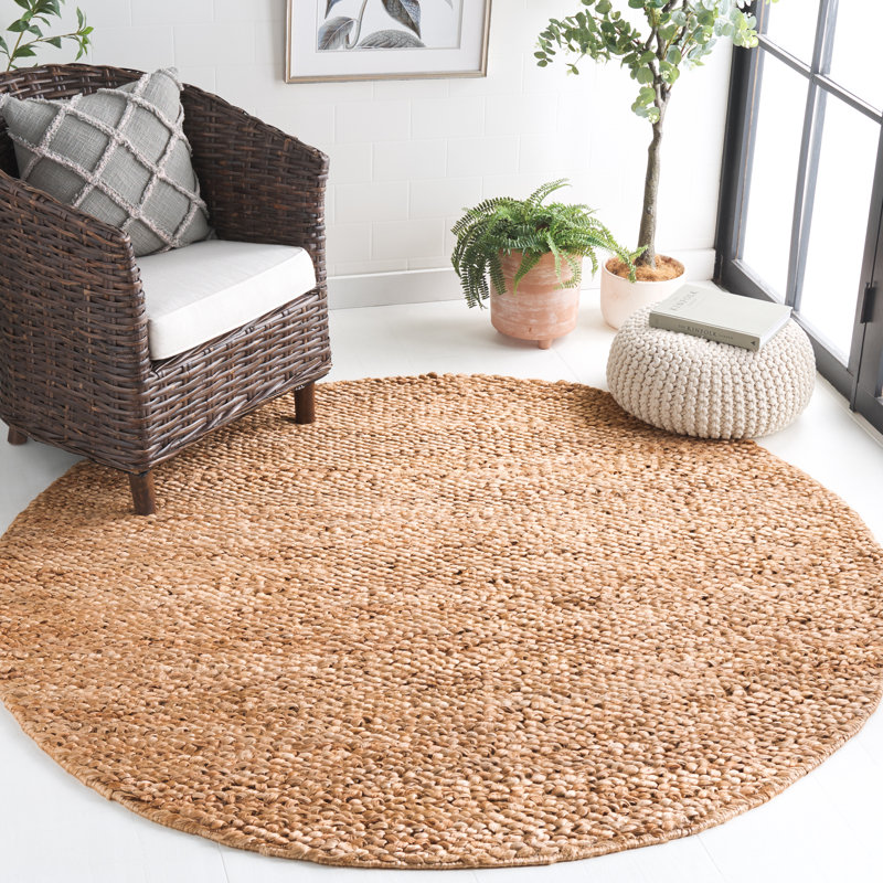 Tapis en jute / coton Kierstan, Rond 6 pi
