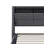 EU Double & King Ottoman Storage Bed With Dual LED Lights, Upholstered Bed Frame With Charging Port, Grey Linen-1947071665