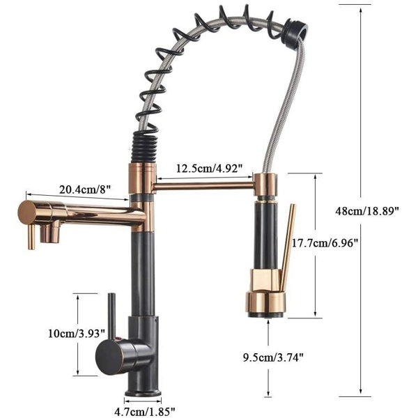 Single Handle Kitchen Sink Faucet Pull Down Sprayer Mixer w/Cover soap