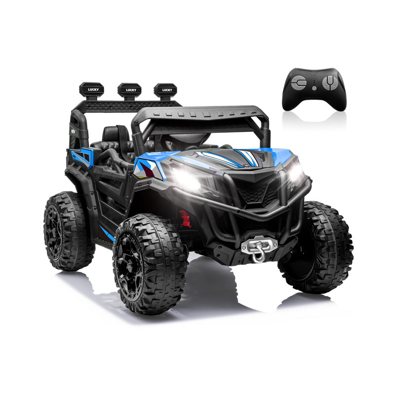 Jouets DEARAUTO 24V pour enfants et garçons avec télécommande, harnais 4 points / 4 roues motrices, harnais 4 points, siège de 19 po spacieux, 4 amortisseurs, vitesse maximale de 4,5 MPH, Bluetooth, pour enfants