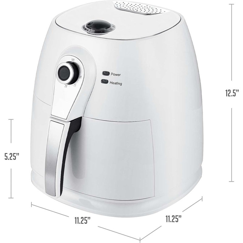 OVENTE Electric Air Fryer 3.2 Quarts Capacity, White