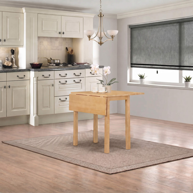 Rubberwood Dining Table with Wood Base, Natural Wood / Brown