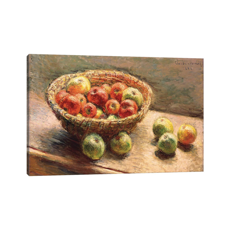 Le Panier De Pommes, 1880 by Claude Monet - Wrapped Canvas Gallery-Wrapped Canvas Giclée, 20.32 cm H x 30.48 cm W