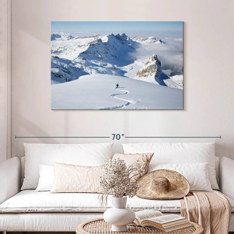 Sirci, skieur dans la poudreuse, H 30 po x l 45 po