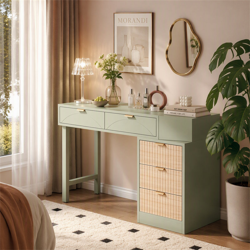 Bureau d'ordinateur 55 po, bureau d'étude moderne, Mint Green