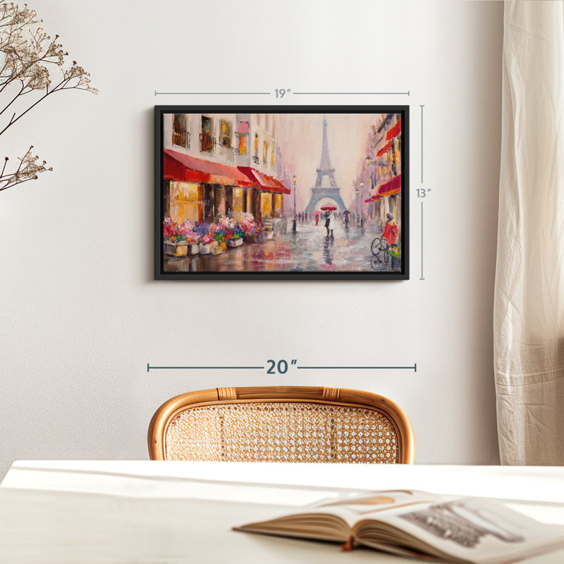 «Rainy Paris, reproduction sur toile», H 13 po x l 19 po