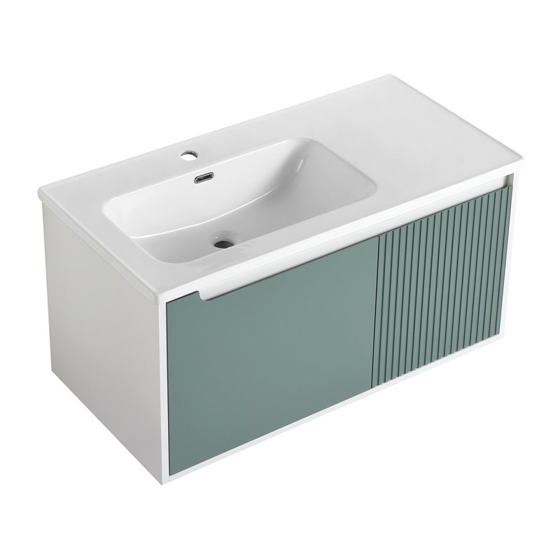 Meuble-lavabo mural avec lavabo en céramique
