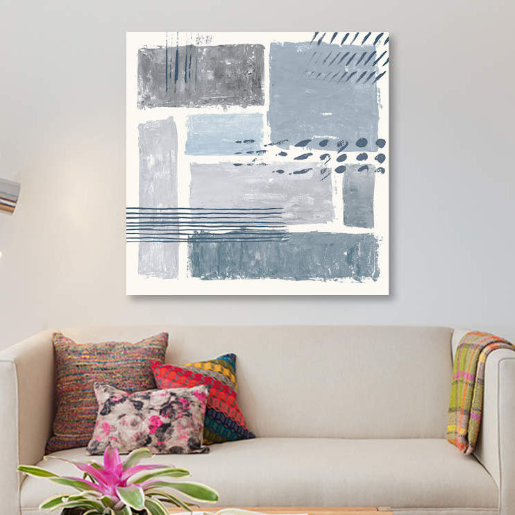 «Entre les lignes III», reproduction sur toile, H 12 po x l 12 po x P 1,5 po, Pas de tapis, Toile tendue