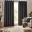 Heavy Chenille Room Darkening Eyelet Curtains-91668114-91668135