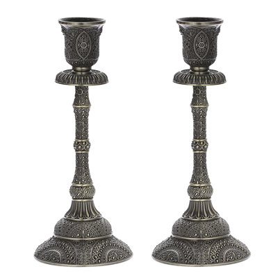 2 Piece Metal Tabletop Candelabra Set